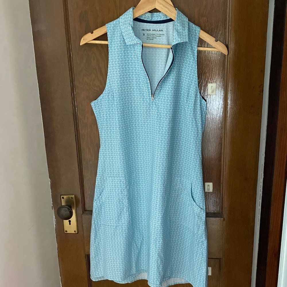 Peter Millar Sky Blue Patterned Sleeveless Dress